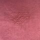 Set of 4 monogrammed BD napkins, rust, damask cotton and linen.