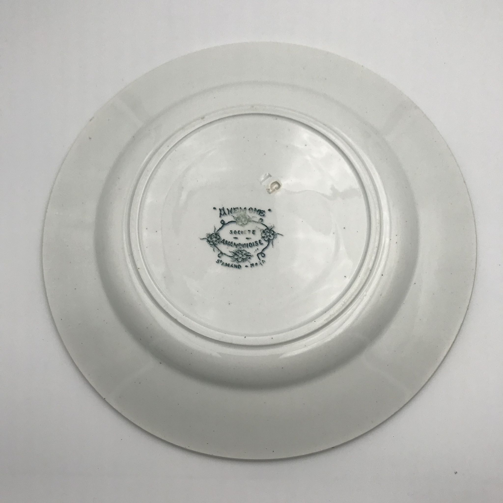 6 old flat plates in iron earth Anémones St Amand