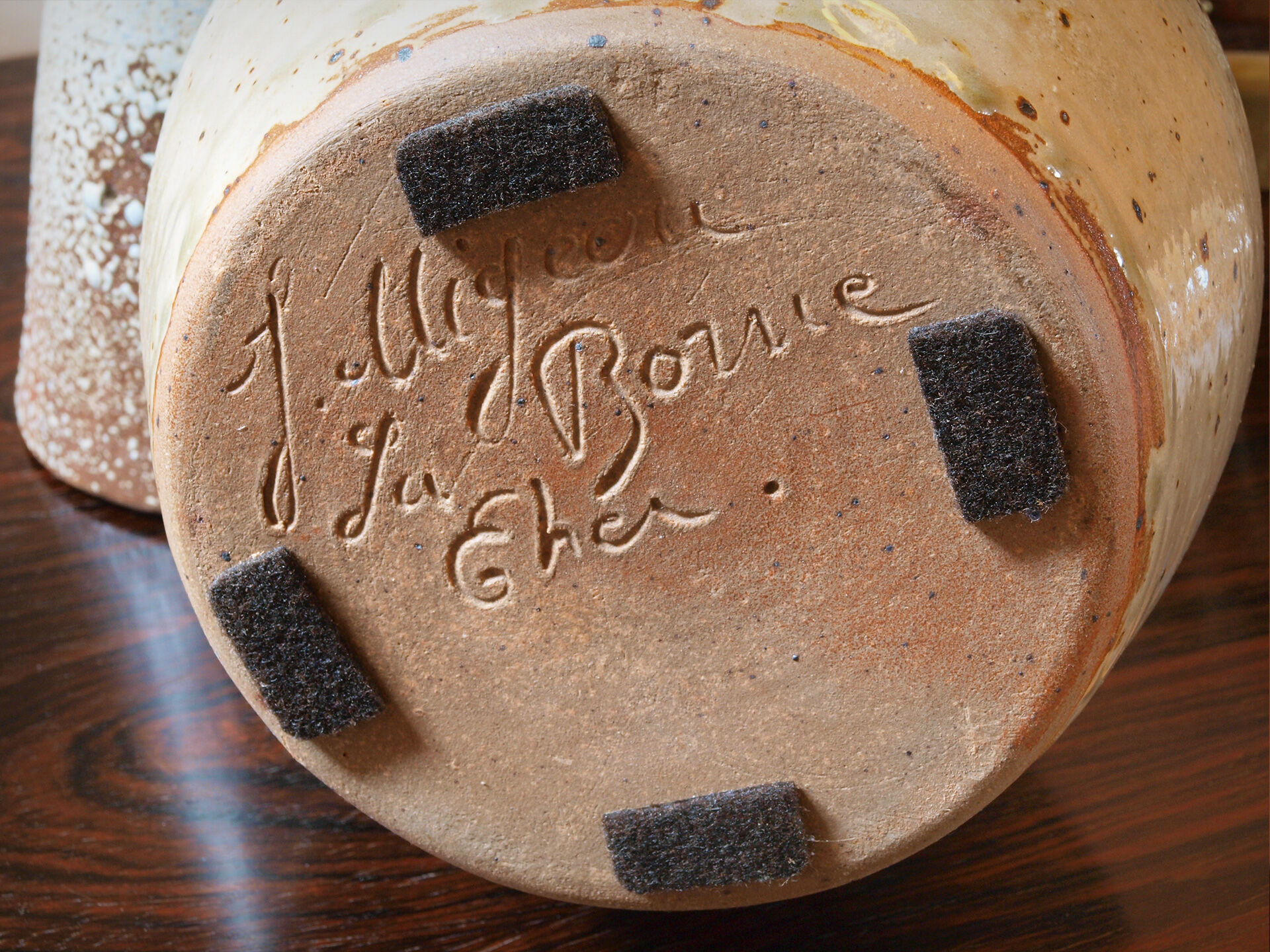 Pyrite sandstone vase by Jean Migeon in La Borne, 60s