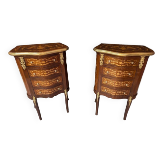 Pairs of louis xv style bedside tables