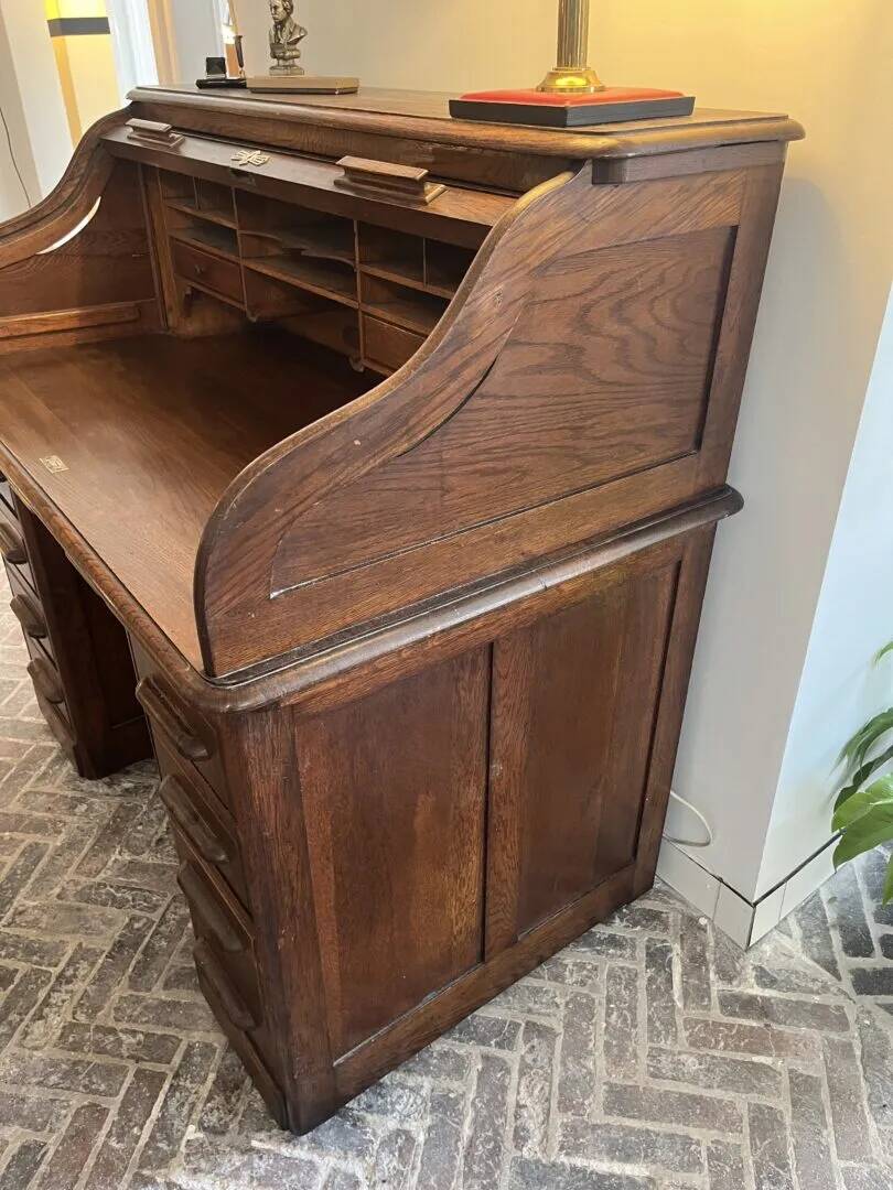 Antique directors oak roll top desk