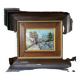 Camille Fauré Limoges painting "Village in winter" enamel painting