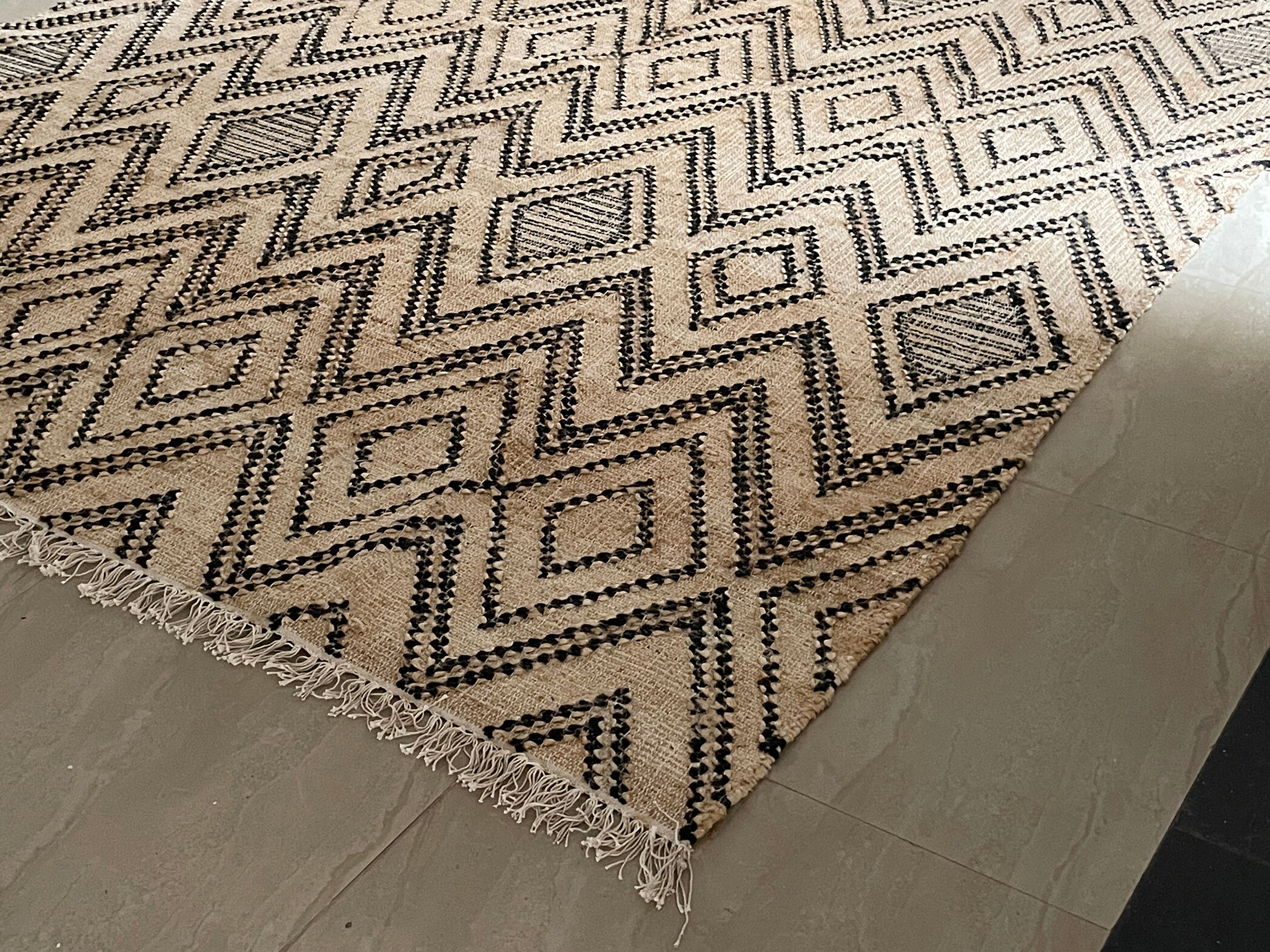 Tapis kilim, chanvre et coton tissé à la main