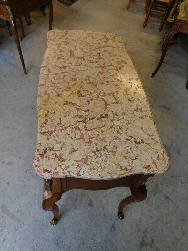 Gueridon middle table console marble tray of the 19th century