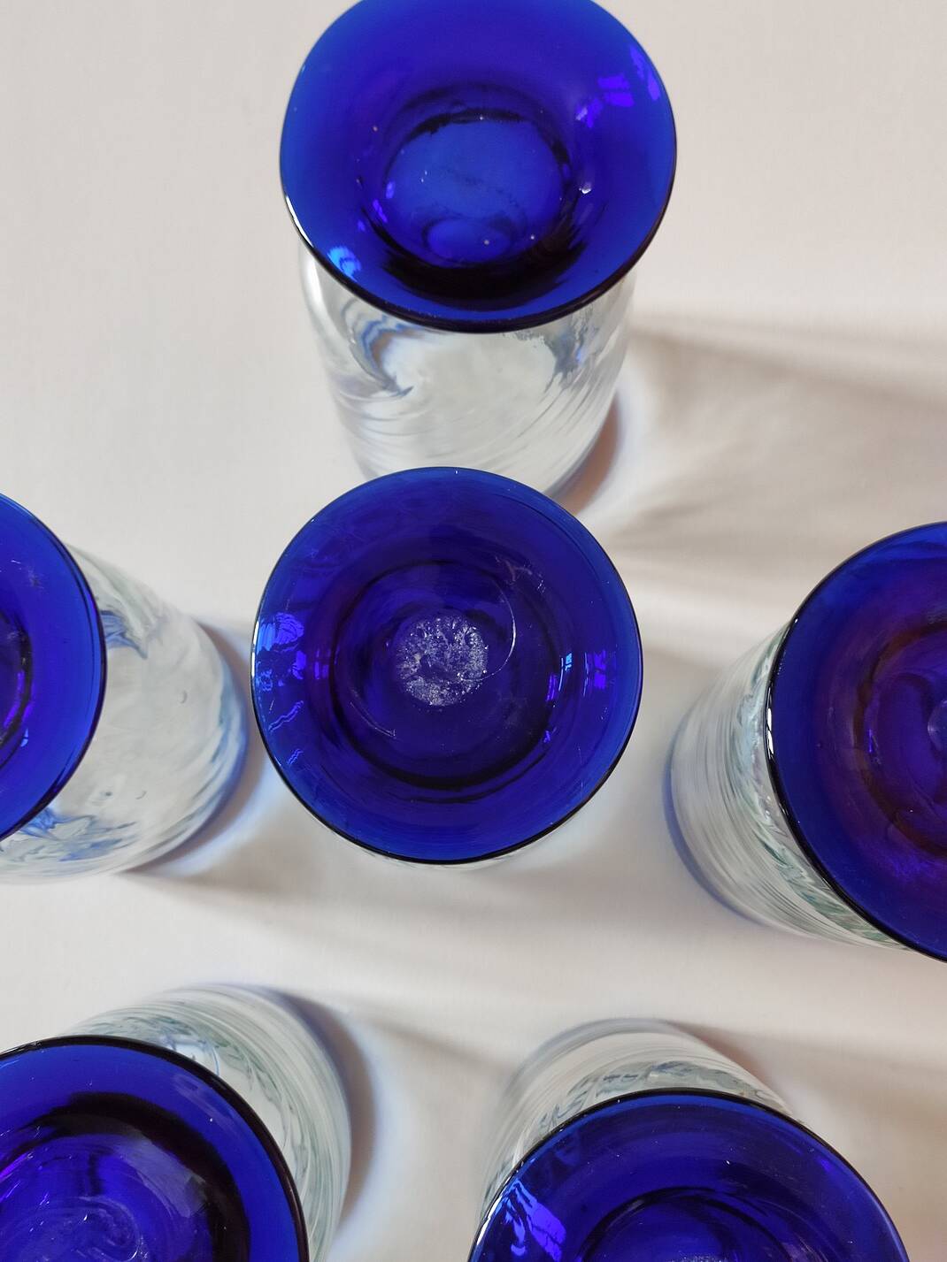 6 Mexican handicraft orangeade glasses