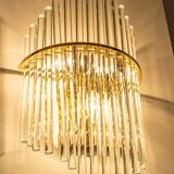 Pairs of magnificent crystal stem wall lights by Christoph Palme, Germany, 1970s.