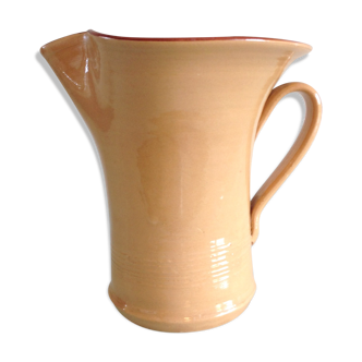 Pitcher in glazed ochre ceramic 50/60 years