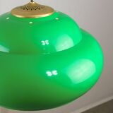 Vintage Green Italian Pool Table Lamp in Brass and Plastic