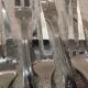 6 silver-plated metal snail forks by silversmith Ercuis, laurel wreath LXVI