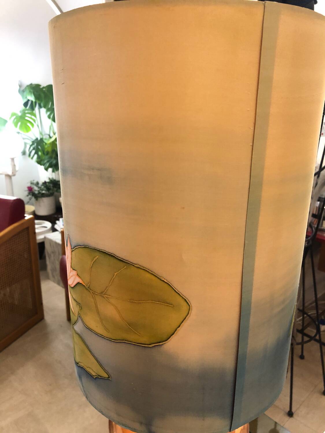 Copper and silk lamp, 1970