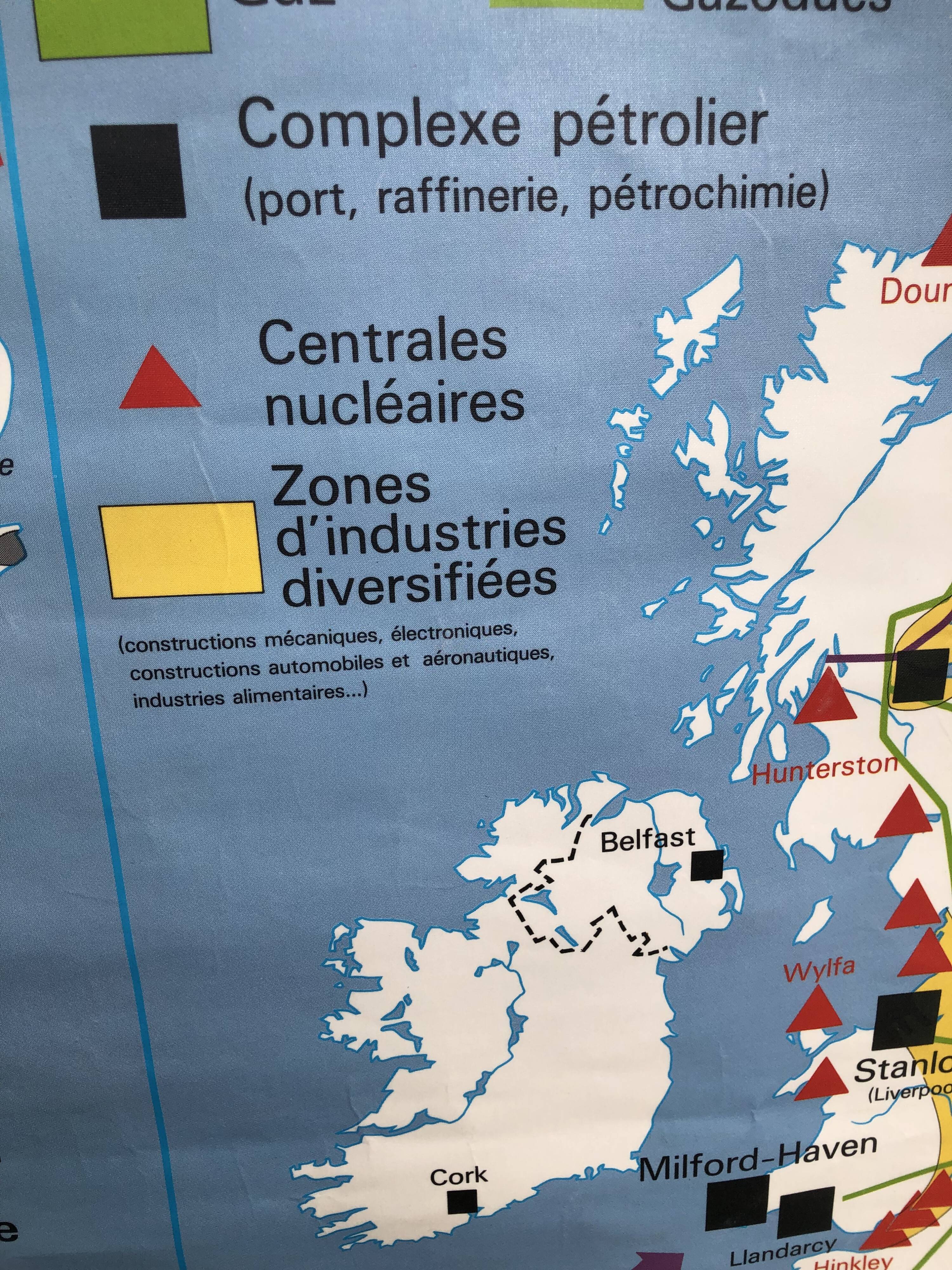 Vintage British Isles School Map Poster