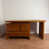 Solid Elm Desk Pierre Chapo B19E – Iconic Design from the 60s - v