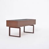 Elegant Danish Midcentury Teak wooden Planter Box with inlay metal tub