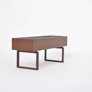 Elegant Danish Midcentury Teak wooden Planter Box with inlay metal tub