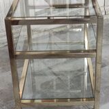 Rolling console service design / gold metal and glass