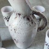 Pierlot 60s enamelled stoneware orangeade service