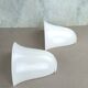 Appliques demi cloche en verre opalin, 1970