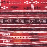 Carpet kilim red and black in pure wool handmade 127 x 213 cm
