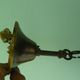Rococo chandelier with crystal pendants, 4 lights, brass and metal 1950/1960