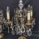 Pair of large electrified girandole candlesticks with crystal tassels