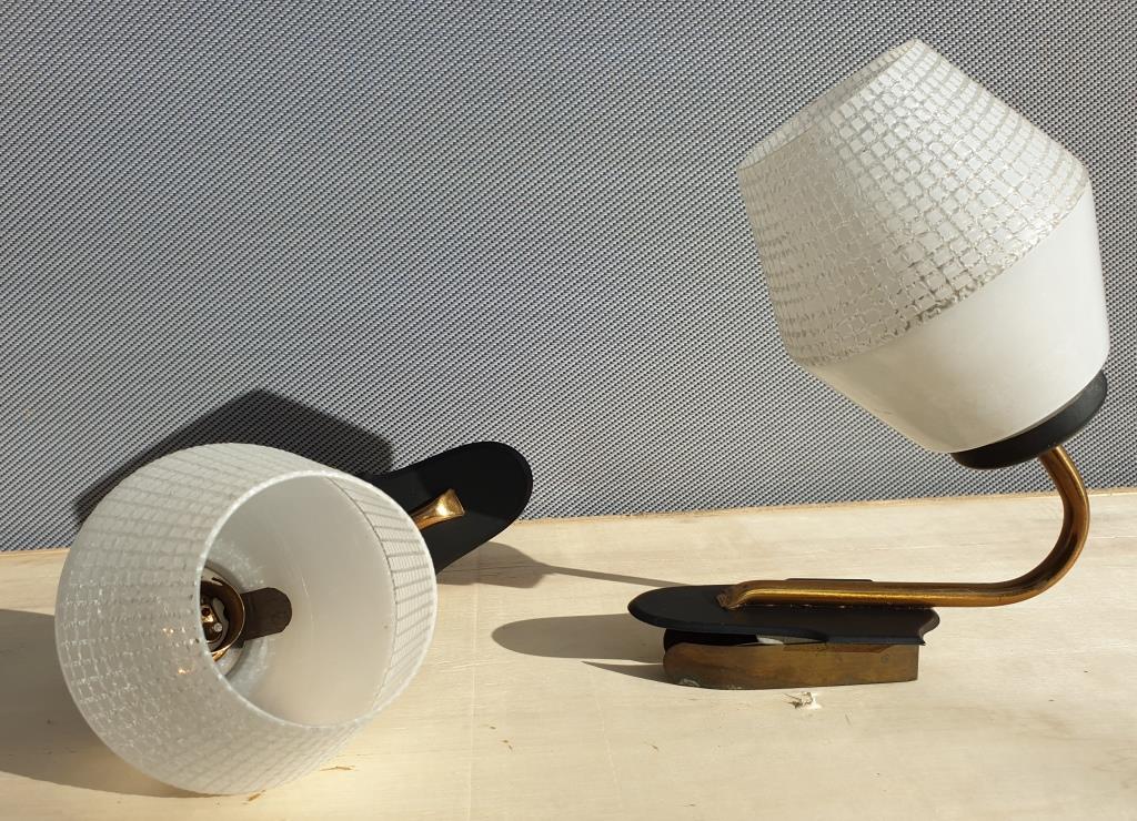 Pair of glass sconces, Arlus 1950