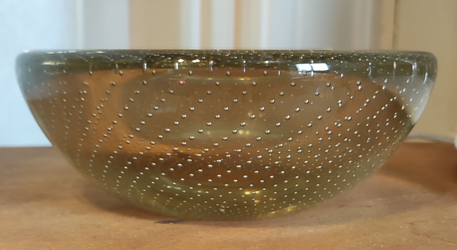 Bubbled crystal trinket bowl, 1960s