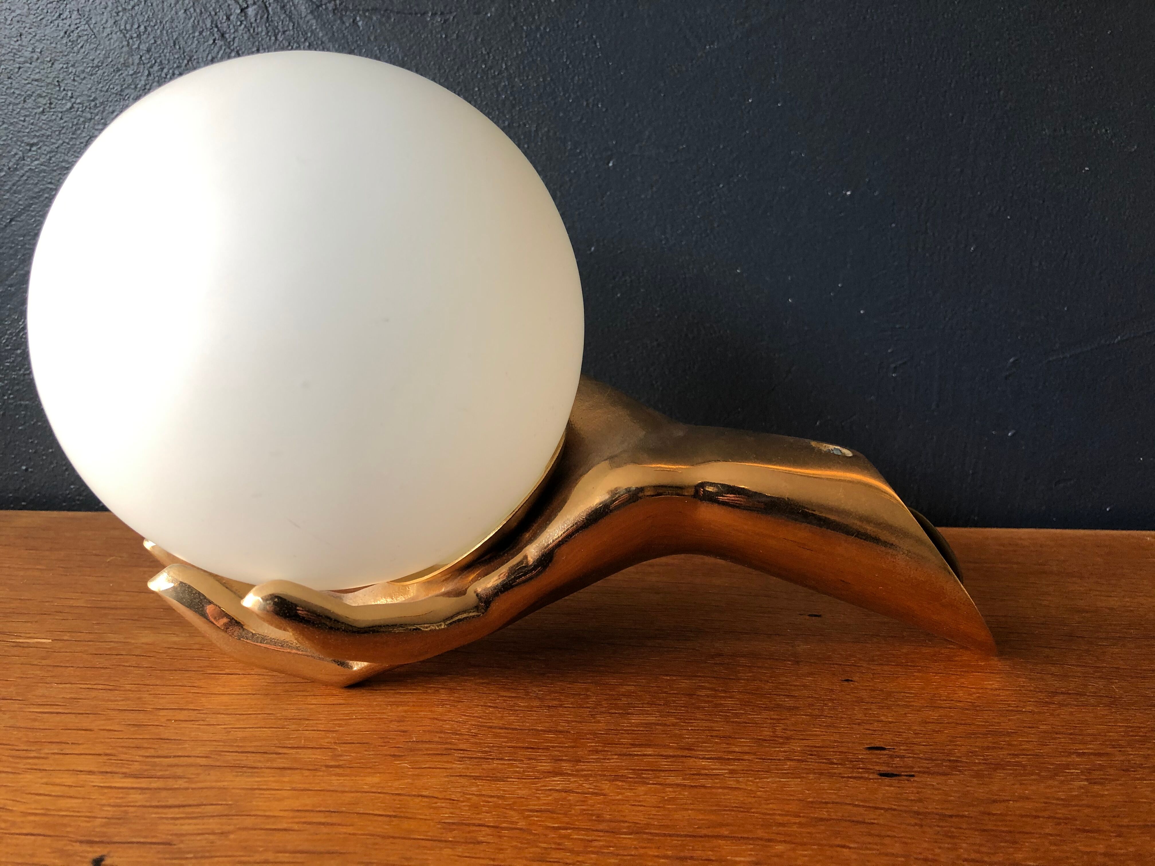 Bronze hand sconces, maison Arlus