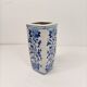 Vase bleu et blanc en porcelaine carrée – style asiatique / bleu de delft