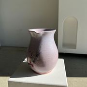Vintage purple carafe with field flower patterns H:20cm