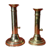 Set of 2 old torches candlesticks with binet Louis Philippe XIX 10th