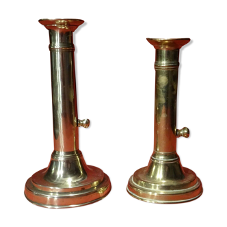 Set of 2 old torches candlesticks with binet Louis Philippe XIX 10th