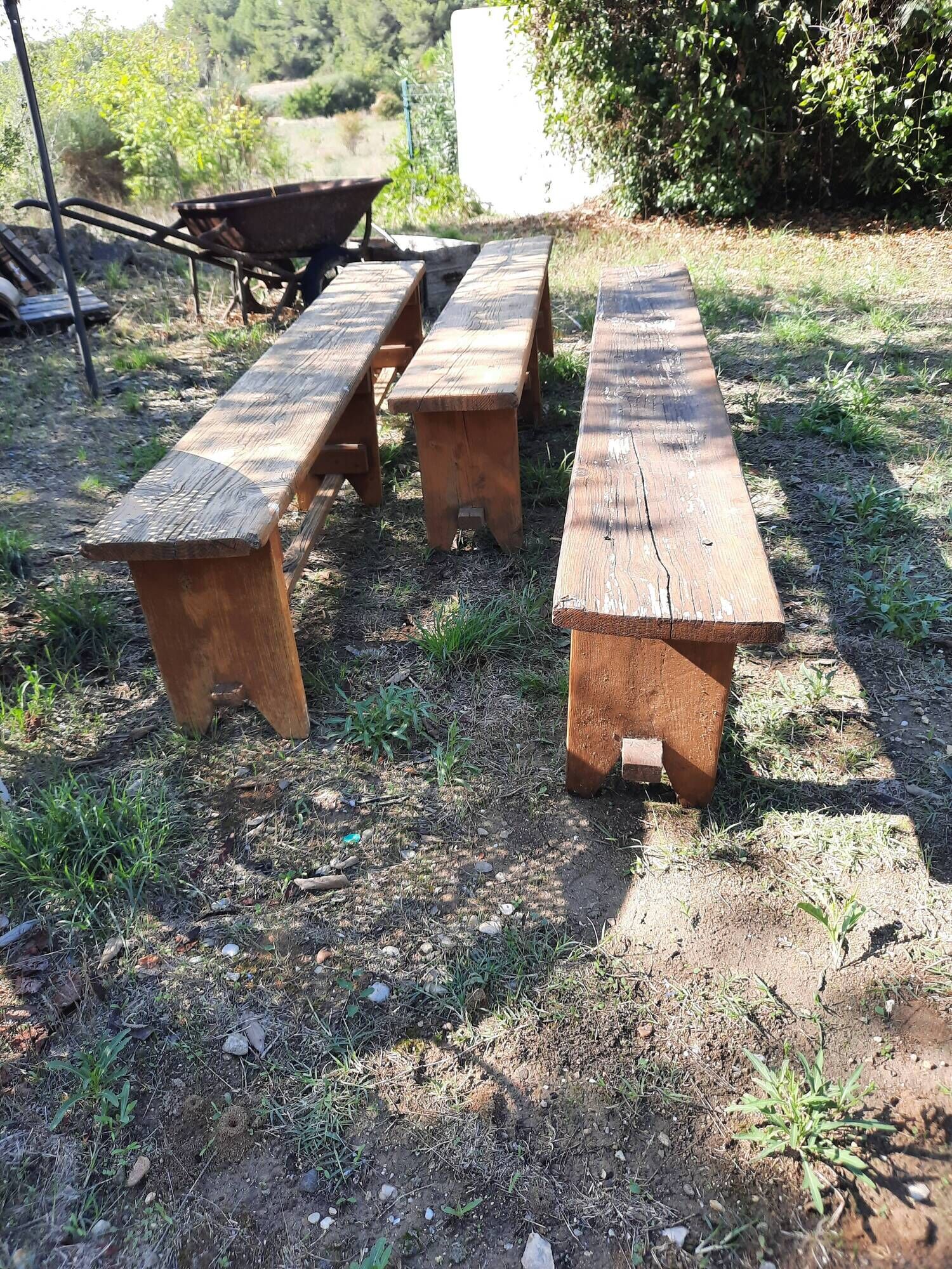 Old farm benches