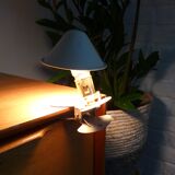 Mushroom lamp with cream white clip, 70s
