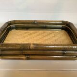 Vintage bamboo rattan tray
