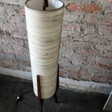 Atomic mid-century teak tripod floor lamp, 1960s