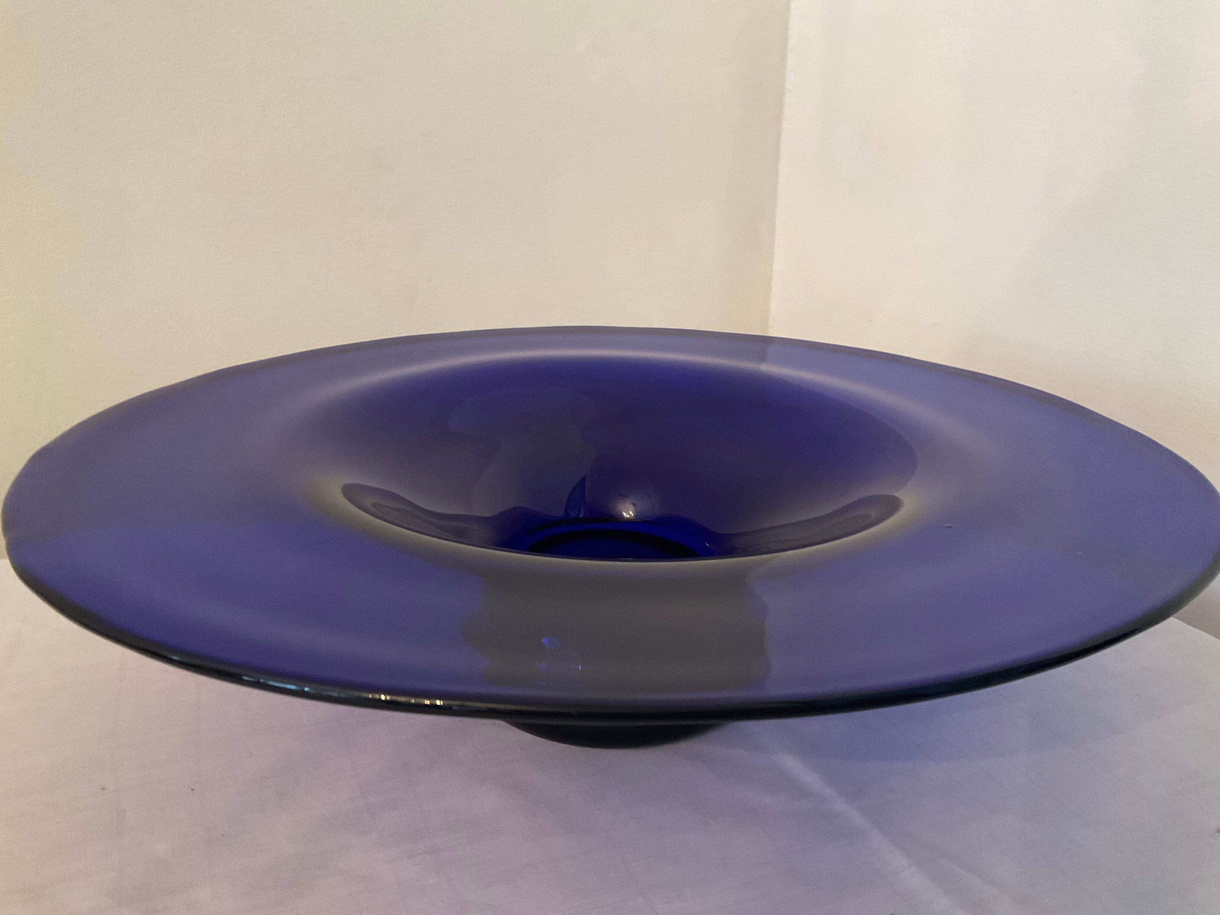 Empty pocket vintage cut in blue glass paste