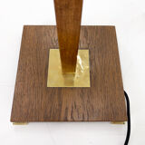 Lampadaire en laiton et bois des années 1960, Danemark, restauré