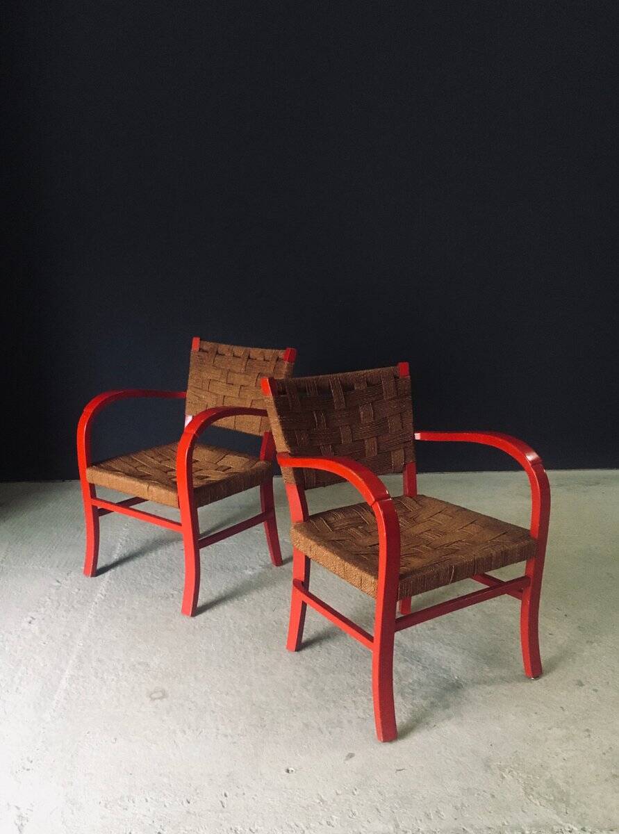 Mediterranean Armchairs, France, 1950s, Set of 2