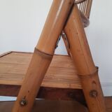 Bamboo and rattan folding chair