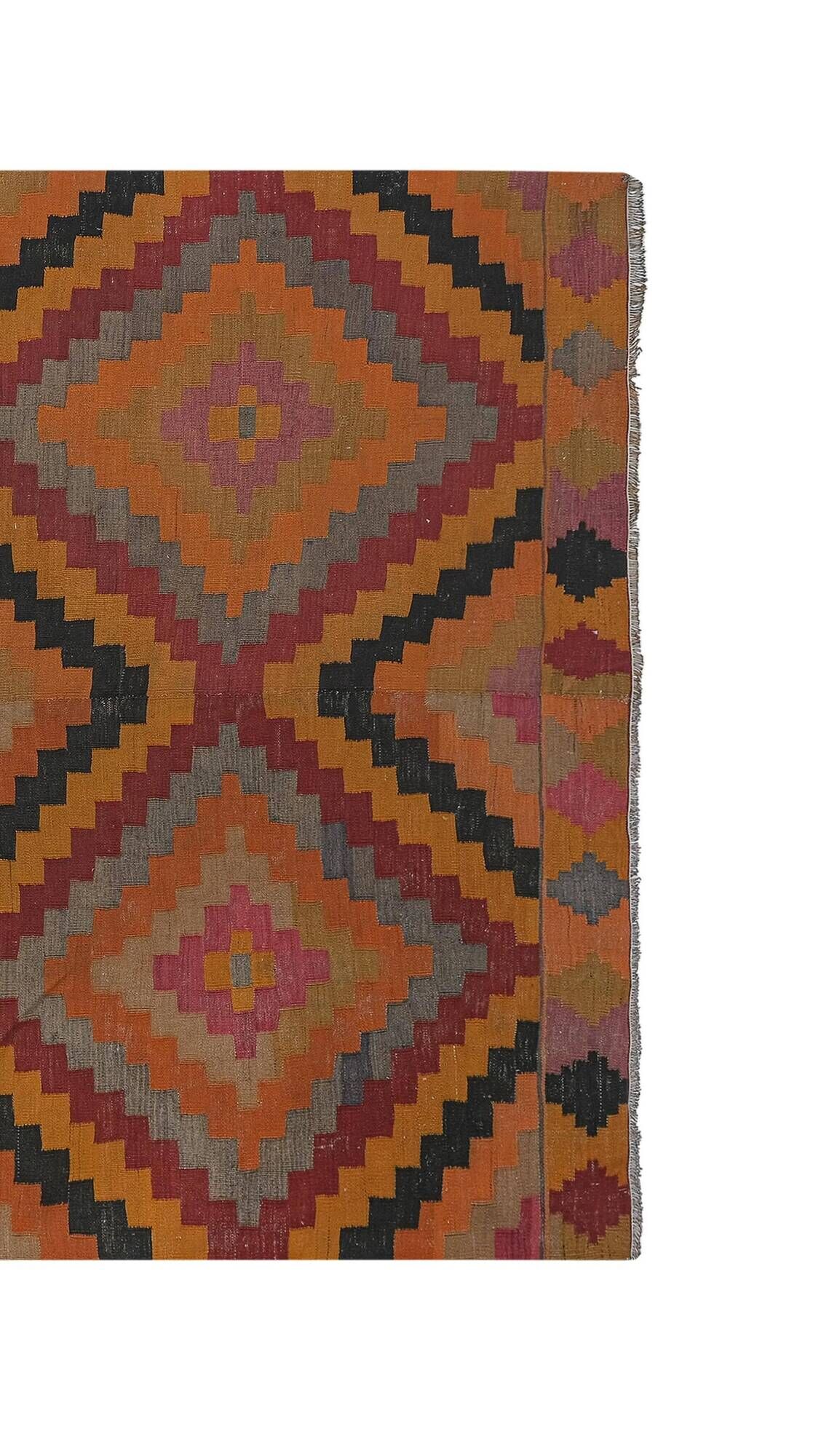Vintage Turkish kilim, handwoven, 195x321 cm.