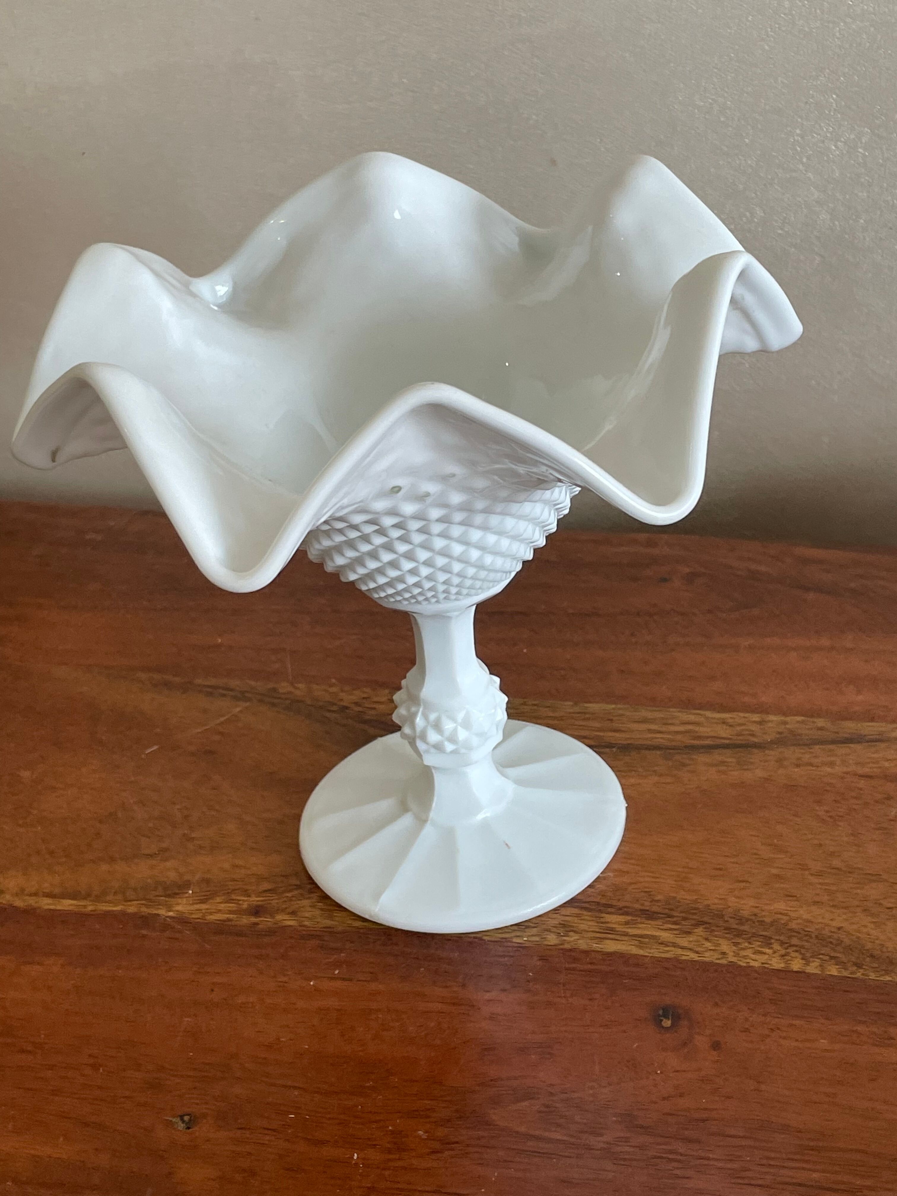 Empty cut white opaline