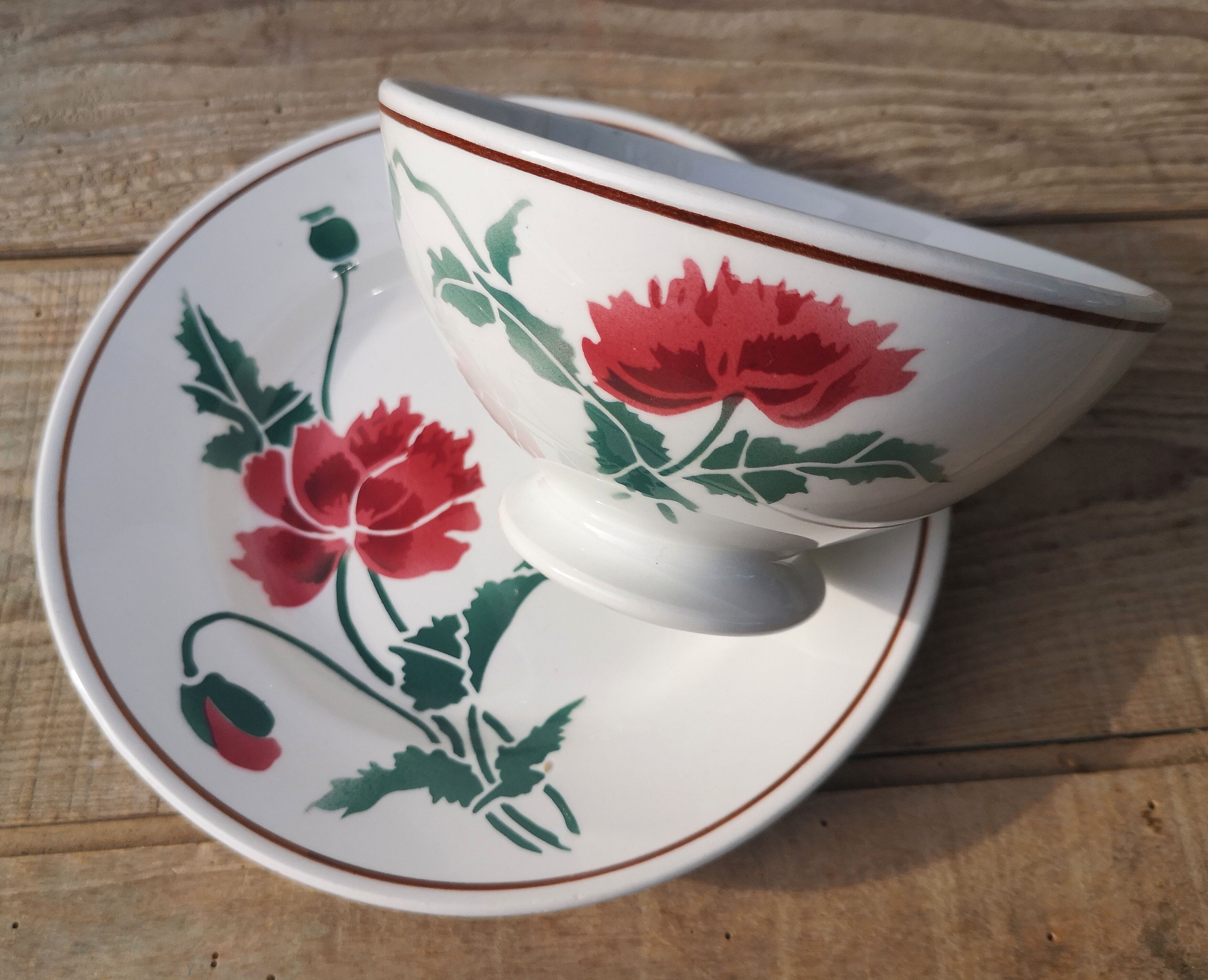 Old bowl "Luxeuil" Hbcm + plate