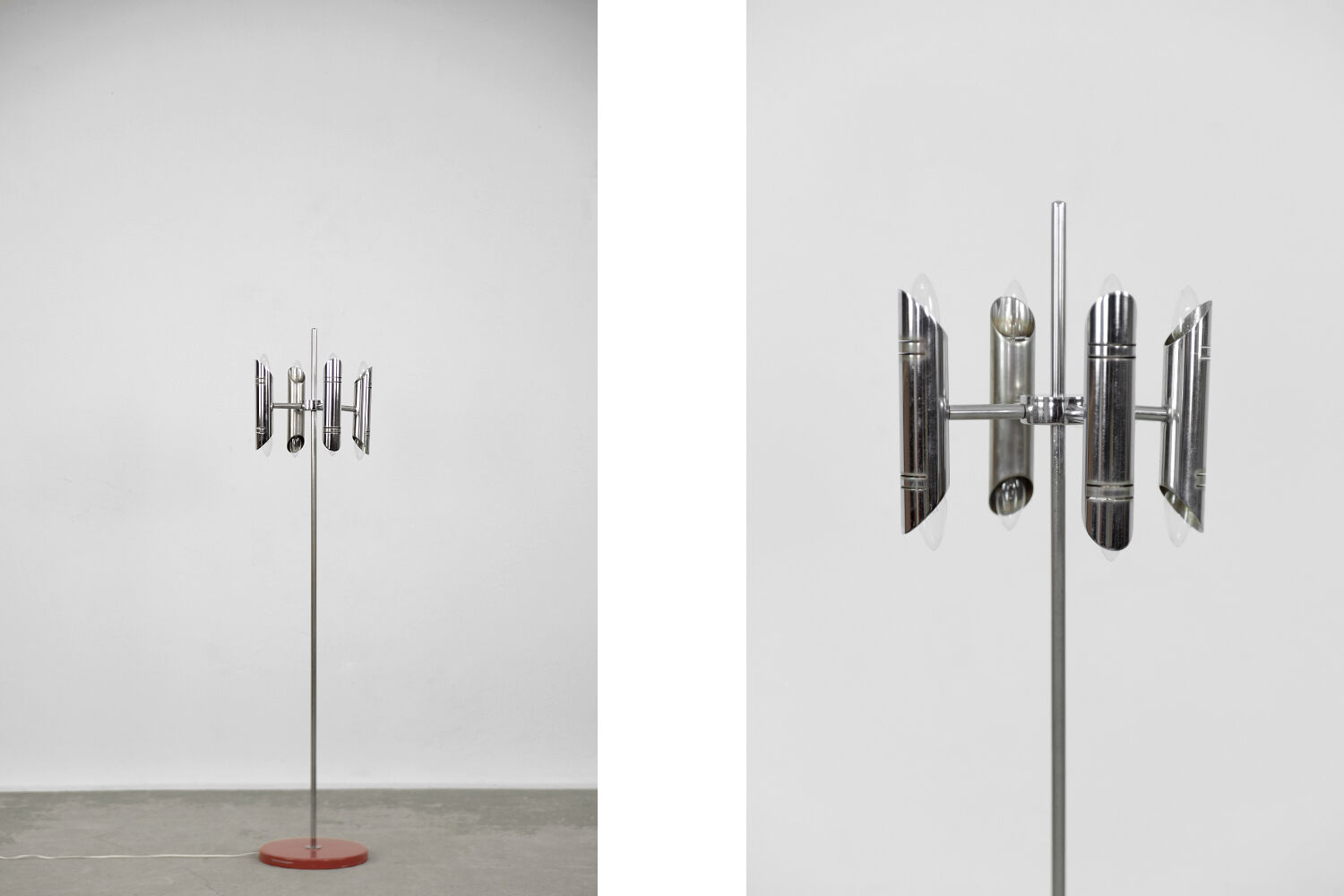 Mid-Century Modern Vintage Space Age Chrome Floor Lamp, 1960s