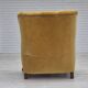 Fauteuil relax danois des années 60, revêtement en velours jaune honning, bois de chêne.