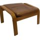 Vintage IKEA Poang Tan Leather Cantilever  Footstool Ottoman Design