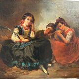 Tableau - Peinture Sur Toile Orientaliste Fin XIXéme Siècle