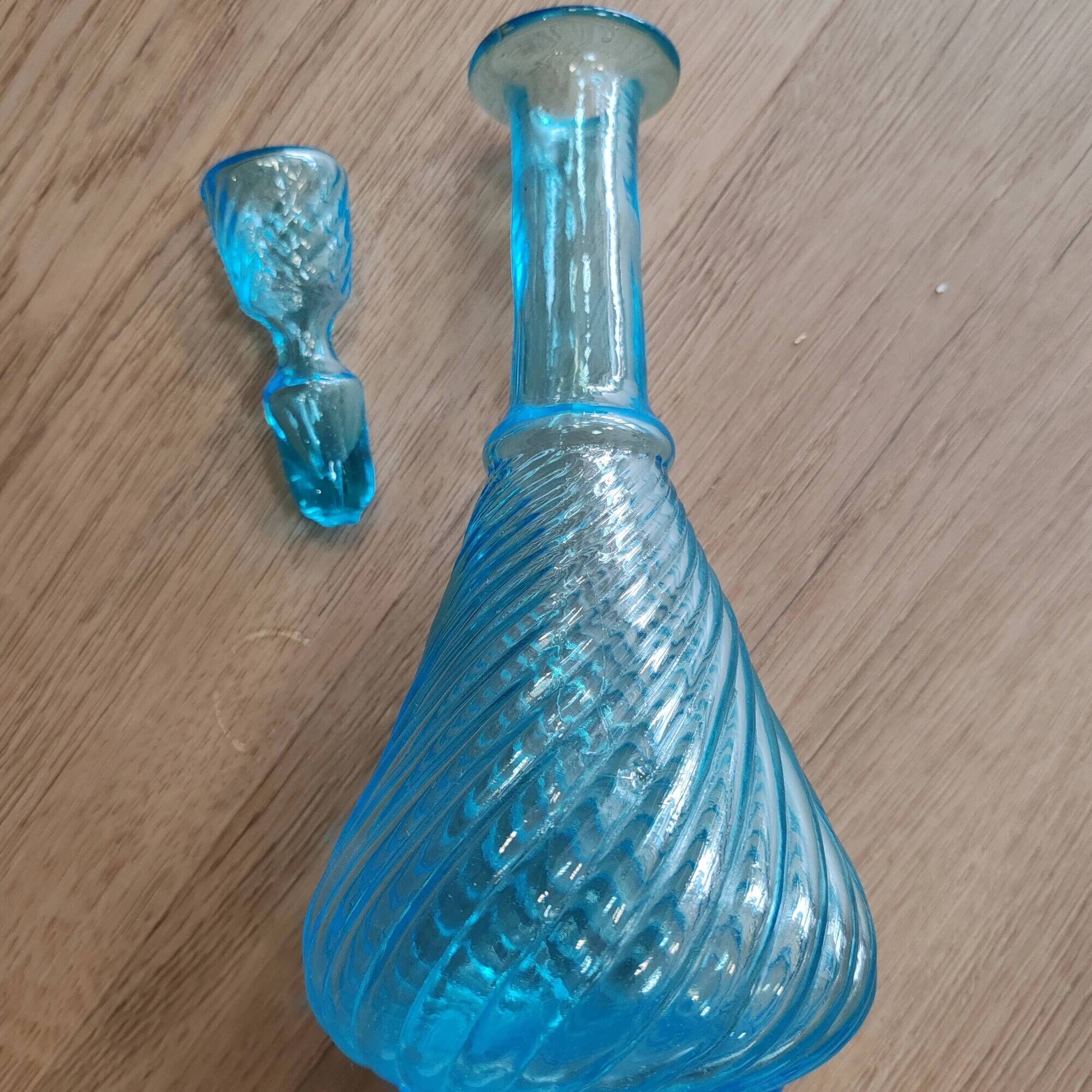 Blue glass carafe