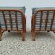 Pair of glacier blue rattan armchairs French Riviera vintage ép