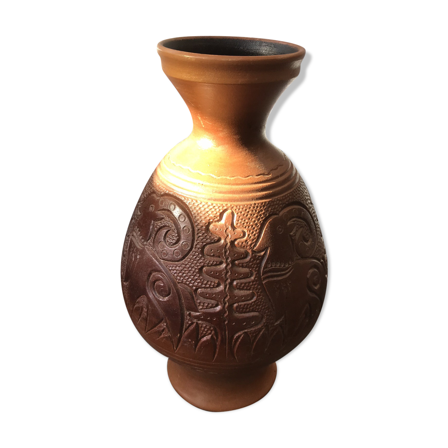 Former ceramic vase brown decor vintage