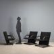 Artflex T Line armchairs designed by Burkhard Vogtherr in leather, Italy, 1980s.